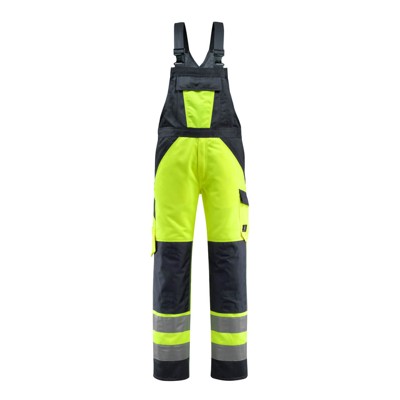 MASCOT® - Gosford Latzhose mit Knietaschen - SAFE LIGHT - hi-vis Gelb/Schwarzblau, Gr. 90C48