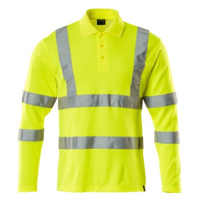 MASCOT® - Polo-Shirt, Langarm SAFE CLASSIC, hi-vis Gelb, Größe 3XL