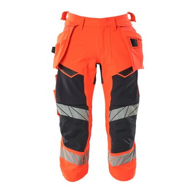 MASCOT® - Dreiviertel-Hose mit Hängetaschen - ACCELERATE SAFE - hi-vis Rot/Schwarzblau, Gr. C50
