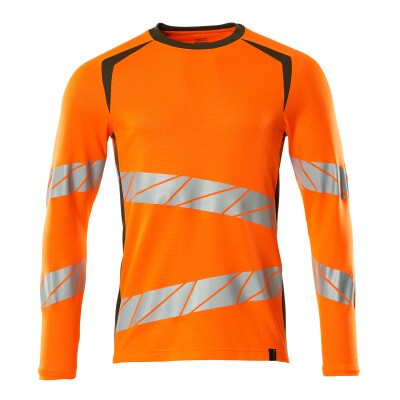 MASCOT® - T-Shirt, Langarm ACCELERATE SAFE, hi-vis Orange/Moosgrün, Größe 2XL-ONE
