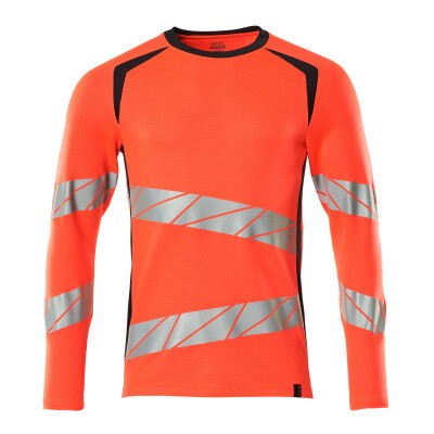 MASCOT® - T-Shirt, Langarm ACCELERATE SAFE, hi-vis Rot/Schwarzblau, Größe XL-ONE