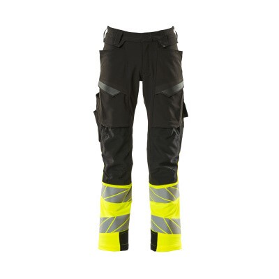 MASCOT® - Hose mit Knietaschen ACCELERATE SAFE, Schwarz/hi-vis Gelb, Größe 90C51