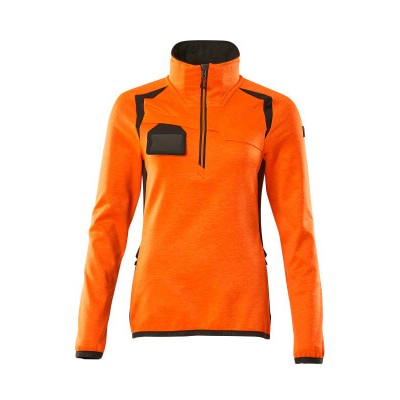 MASCOT® - Fleecepullover mit kurzem Reißverschluss - ACCELERATE SAFE - hi-vis Orange/Dunkelanthrazit, Gr. 5XL