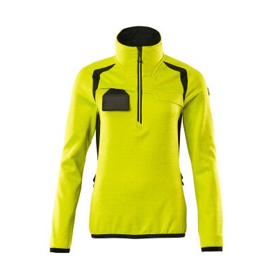 MASCOT® - Fleecepullover mit kurzem Reißverschluss - ACCELERATE SAFE - hi-vis Gelb/Schwarz, Gr. 2XL