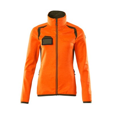 MASCOT® - Fleecepullover mit Reißverschluss - ACCELERATE SAFE - hi-vis Orange/Moosgrün, Gr. 4XL