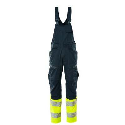 MASCOT® - Latzhose mit Knietaschen ACCELERATE SAFE, Schwarzblau/hi-vis Gelb, Größe 82C52