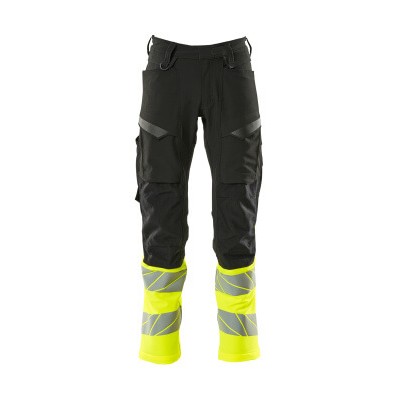 MASCOT® - Hose mit Knietaschen ACCELERATE SAFE, Schwarz/hi-vis Gelb, Größe 82C50