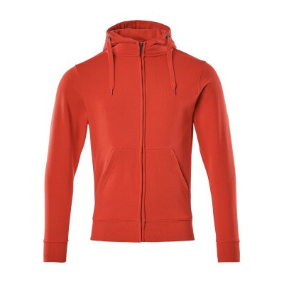 MASCOT® - Kapuzensweatshirt mit Reißverschluss CROSSOVER, Verkehrsrot, Größe 4XL