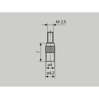 Mahr - 903 Planeinsatz M2,5 Länge 15 mm aus geh. Stahl