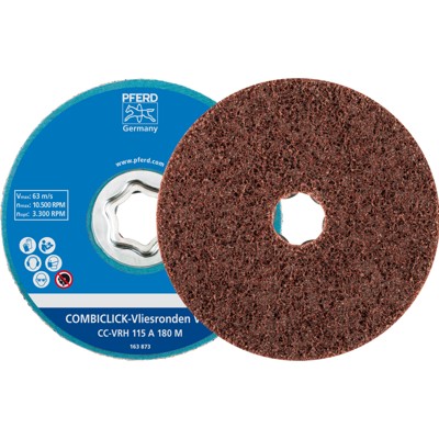 PFERD - COMBICLICK harte Vliesronde CC Ø 115 mm A180M für Feinschliff und Finish mit Winkelschleifer