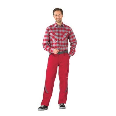 Planam - Bundhose 2326 rot/schiefer/schwarz, Größe 70