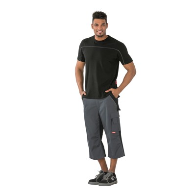 Planam - 3/4-Hose 2556 schiefer/schwarz, Größe S