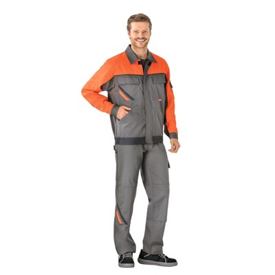 Planam - Bundjacke 2410 zink/orange/schiefer, Größe 48