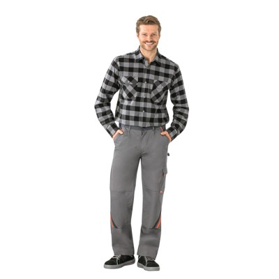 Planam - Bundhose 2420 zink/orange/schiefer, Größe 26