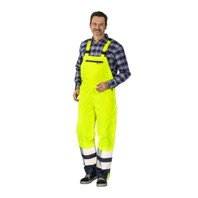 Planam - Latzhose 2087 warngelb/marineblau, Größe 3XL