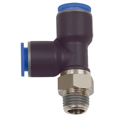 RIEGLER® - T-Steckverschraubung »Blaue Serie«, L-Form, drehbar, R 1/2" A, Ø8mm