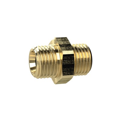 RIEGLER® - Doppelgewindenippel, G 3/8" A, G 3/8" A, SW 19, Messing