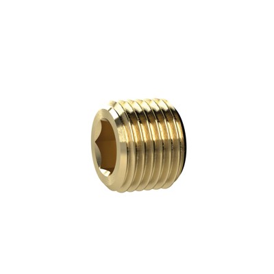 RIEGLER® - Verschlussschraube, Innensechskant, ohne Bund, G 1", SW 17, Messing