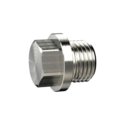 RIEGLER® - Verschlussschraube, Außensechskant und Bund, G 1/2", SW 19, Messing vernickelt