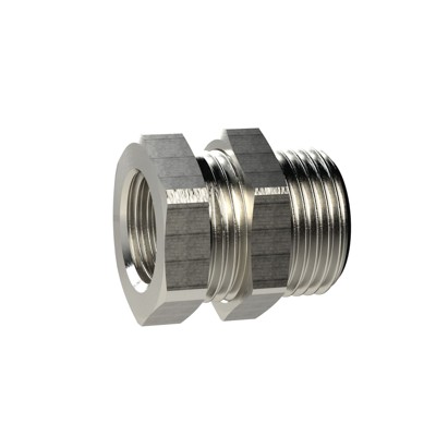 RIEGLER® - Schottverschraubung, M49x2 A, G 1.1/4" I, Messing vernickelt