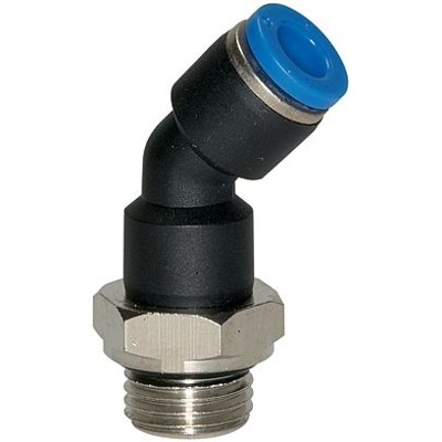 RIEGLER® - Steckverschraubung 45° »Blaue Serie«, drehbar, G 1/2" A, Ø 6mm