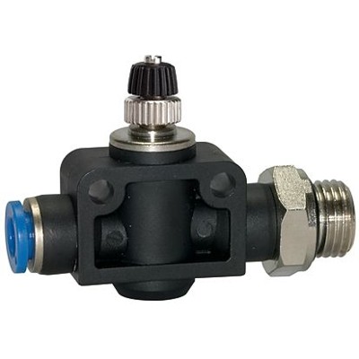 RIEGLER® - Drosselrückschlagventil »Blaue Serie«, gerade, G 1/8" außen Ø 6mm
