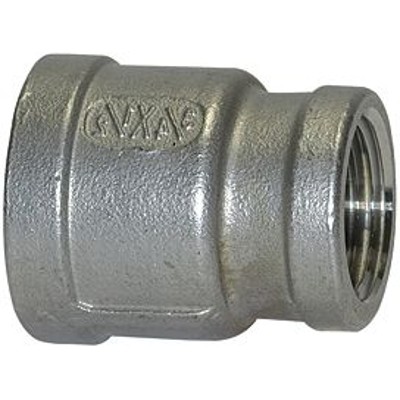 RIEGLER® - Reduziermuffe, rund, G 1" I, G 3/8" I, Edelstahl 1.4408