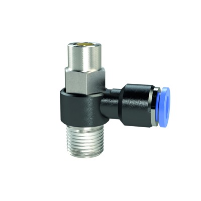 RIEGLER® - Drosselrückschlagventil »Blaue Serie«, Abluftdrossel, R 3/8" A Ø8mm