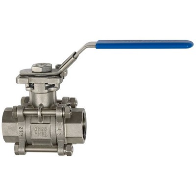 RIEGLER® - Edelstahlkugelhahn, 3-teilig, Baulänge nach DIN 3202-M3, G 3/4"