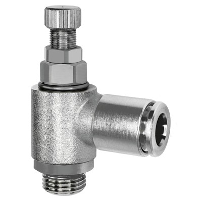 RIEGLER® - Drosselrückschlagventil, Zuluft, G 1/4", Steckverbindung 6