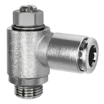 RIEGLER® - Drosselventil, beidseitig, G 1/4", Steckverbindung 10