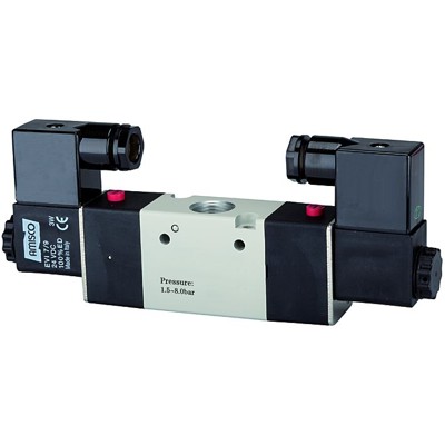 RIEGLER® - 3/2-Wegeventil elektropneumatisch, »3V«, bistabil, G 1/8", 24VDC, 750l/min
