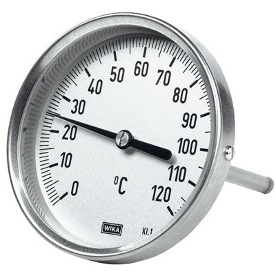 RIEGLER® - Bimetallthermometer, hochwertige Ausführung, L1=160/L2=140, Ø63, 0°C bis 120°C