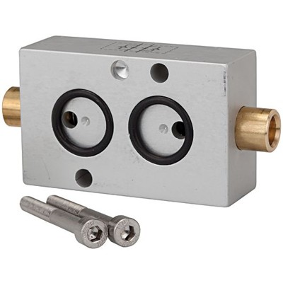 RIEGLER® - Drosselplatte, NAMUR-Ventile, Alu eloxiert, 5-Wege, Schraubendreher