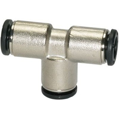 RIEGLER® - T-Steckverbindung »click-clock«, Schlauch-Außen-Ø 3, Messing vernickelt