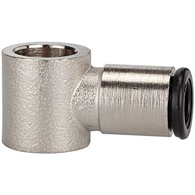 RIEGLER® - L-Ringstück, für Hohlschraube G 3/8", Schlauch-Ø 8mm, Messing vernickelt
