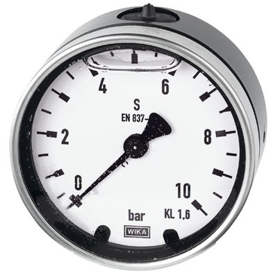 RIEGLER® - Glyzerinmanometer, Metallgehäuse, G 1/4" hinten zentrisch, -1/+0,6 bar, Ø 63