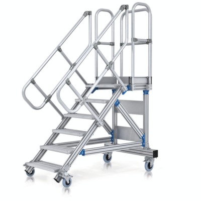 ZARGES - Treppe 19 Stufen, 45°, Stufenbreite 800mm, beidseitiger Handlauf