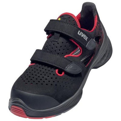 uvex - 1 G2 Sandalen S1P 68364 schwarz/rot, Weite 14, Größe 44