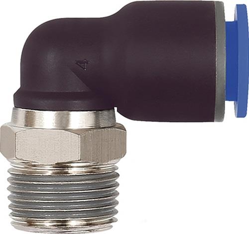 RIEGLER L-Steckverschraubung Bl.Ser.AG R 1/8 Zoll SW 10mm m.Gewindebesch.,drehb.kon.4mm