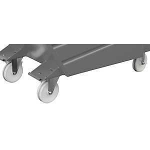 Rollensatz für Kipp- und Klappbodenbehälter, 2 Lenk- und 2 Bockrollen, Tragfähigkeit 450 kg/Rolle.