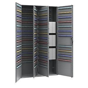 Schlüsselschrank, 2-türig, HxBxT 1300 x 730 x 250 mm, 1020 Haken.