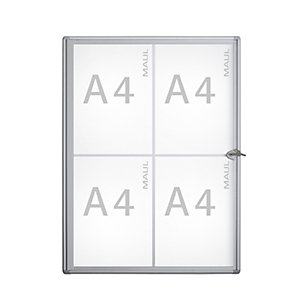 Schaukasten, Außentiefe 27 mm, Außenhöhe 655 mm, 4 x DIN A4.
