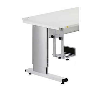 PC-Halter, verstellbar, pulverbeschichtet, lichtgrau.