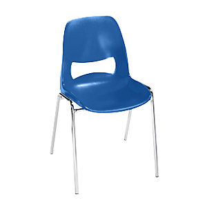 Schalenstuhl aus Polypropylen, ohne Polster, blau, VE 2 Stk.
