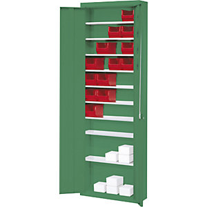 Magazinschrank, ohne Sichtlagerkästen, HxBxT 2150 x 680 x 280 mm, einfarbig, grün.