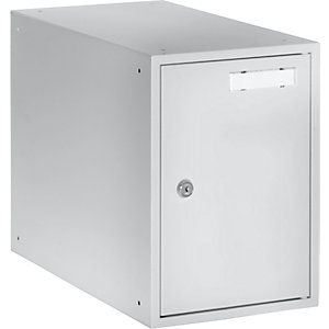 Schließfachwürfel, HxBxT 350 x 250 x 450 mm, Vollblechtür, lichtgrau.