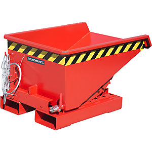 Mini-Kippbehälter für Späne, Volumen 0,15 m³, rot RAL 3000.