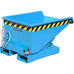 Mini-Kippbehälter für Späne, Volumen 0,15 m³, blau RAL 5012.