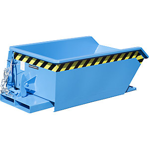 Mini-Kippbehälter, niedrige Schüttkante, Volumen 0,23 m³, blau RAL 5012.